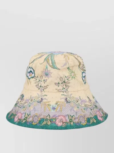 Zimmermann Floral Embroidery Wide Brim Hat In Neutral