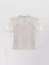Zimmermann "floral Fantasy" Puff Sleeve Top In White