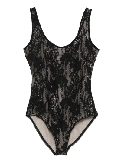 Zimmermann Floral-lace Bodysuit In Black