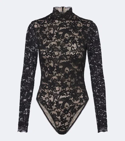 Zimmermann Floral Lace Bodysuit In Blue