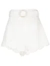 Zimmermann Floral-lace High-waisted Shorts In White