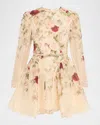 Zimmermann Womens Cream Cascade Hypnotic Lace Linen And Silk Mini Dress In Multi