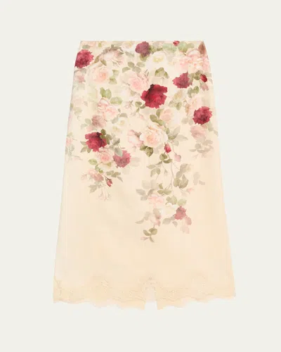 Zimmermann Floral Lace Pencil Skirt
