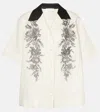 Zimmermann Floral Linen Bowling Shirt In Cream Floral