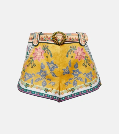 Zimmermann Floral Linen Shorts In Multicoloured