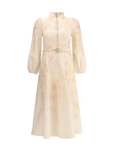 Zimmermann Floral Long Dres In Ciara Flora