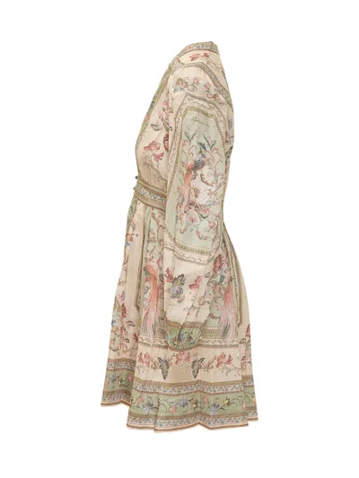 Zimmermann Floral Mini Dress For Autumn In White
