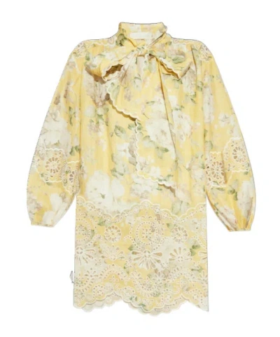 Zimmermann Acacia Mini Dress In Neutrals