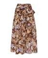 Zimmermann Coco Belted Pleated Floral-print Cotton-voile Maxi Skirt
