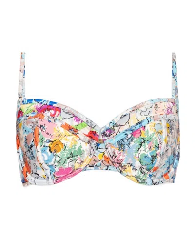 Zimmermann Floral Pattern Splicing Sling Swimsuit In Multi