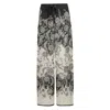 Zimmermann Floral Patterned Drawstring Waist Pants In Habotai Silk In Gray