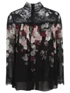 Zimmermann Hypnotic Lace Yoke Blouse Viscose Shirt In Black