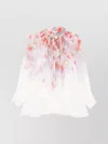 Zimmermann Crush Pleated Floral-print Crepon Blouse