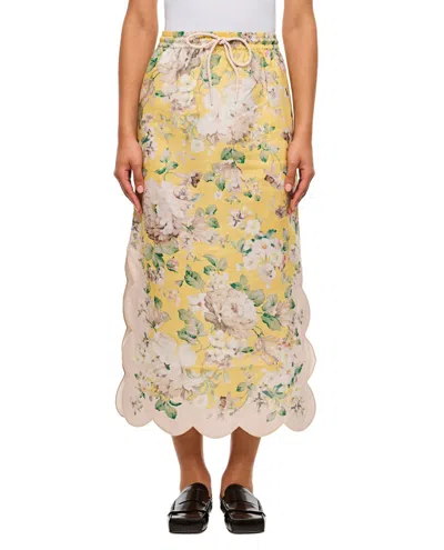ZIMMERMANN ZIMMERMANN FLORAL PRINT ACACIA MIDI SKIRT