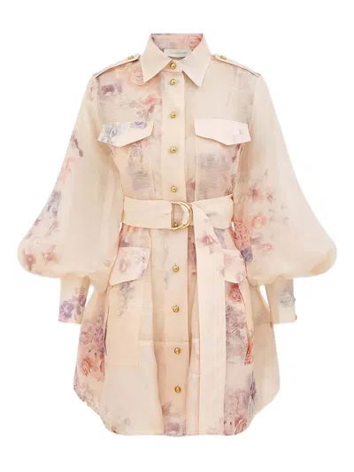 ZIMMERMANN FLORAL-PRINT BELTED MINI DRESS