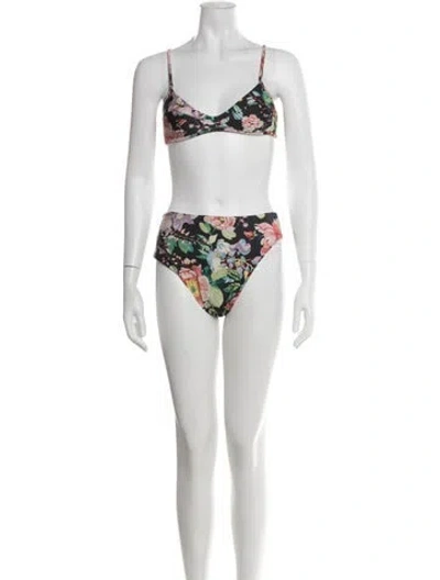 Pre-owned Zimmermann Floral Print Bikini In Pink