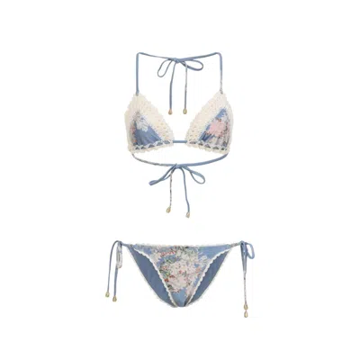 ZIMMERMANN ZIMMERMANN FLORAL PRINT BIKINI SET WITH SCALLOPED EDGES
