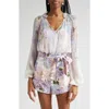 Zimmermann Floral Print Billow Top In Multi Hydrangea