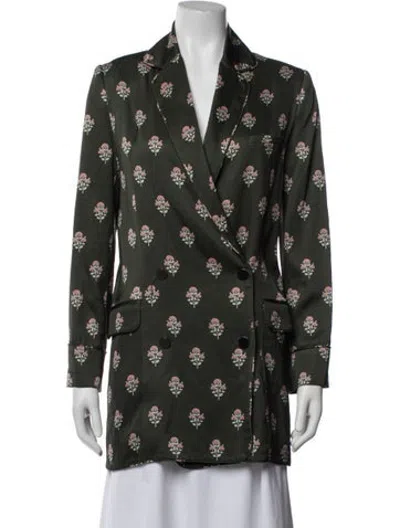 Pre-owned Zimmermann Floral Print Blazer In Green