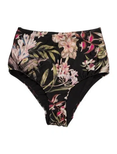 Pre-owned Zimmermann Floral Print Bottoms In Black