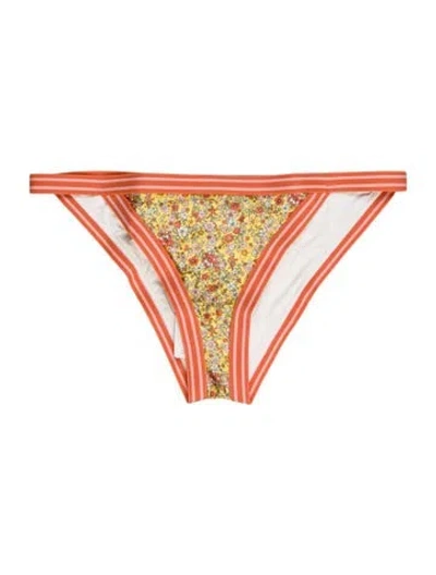 Pre-owned Zimmermann Floral Print Bottoms In Orange