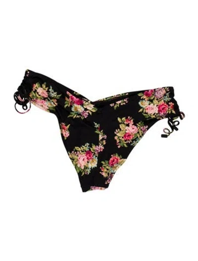 Pre-owned Zimmermann Floral Print Bottoms W/ Tags In Black