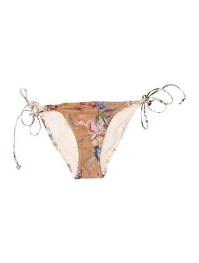 Pre-owned Zimmermann Floral Print Bottoms W/ Tags In Neutral