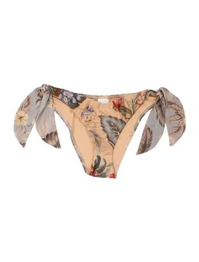 Pre-owned Zimmermann Floral Print Bottoms W/ Tags In Neutral