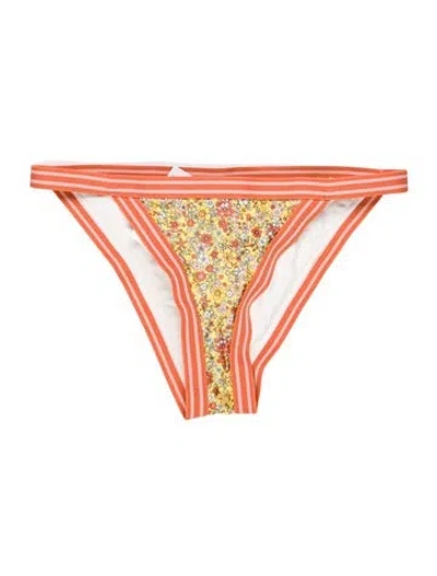 Pre-owned Zimmermann Floral Print Bottoms W/ Tags In Orange