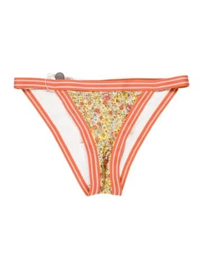 Pre-owned Zimmermann Floral Print Bottoms W/ Tags In Orange