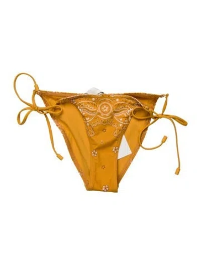 Pre-owned Zimmermann Floral Print Bottoms W/ Tags In Yellow