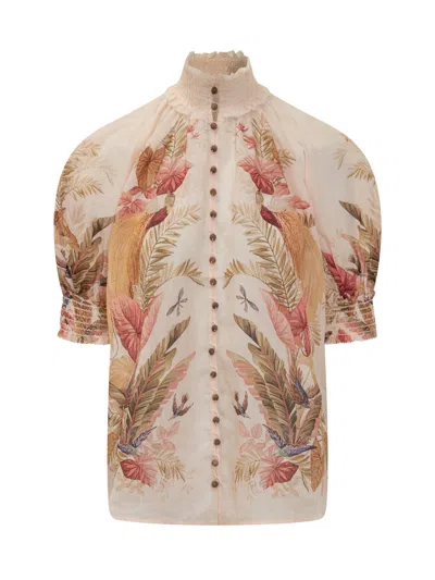 Zimmermann Floral Print Button-up Shirt In Multi