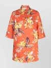 ZIMMERMANN FLORAL PRINT COLLAR DRESS WITH WIDE SLEEVES