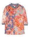 Zimmermann Kids' Devi Sport Floral Button-up Blouse In Pink