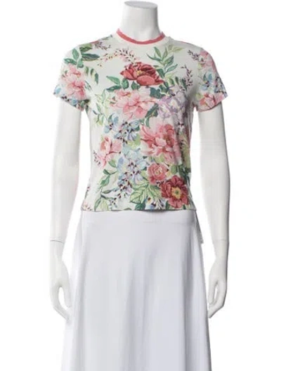 Pre-owned Zimmermann Floral Print Crew Neck T-shirt In Blue/green/pink