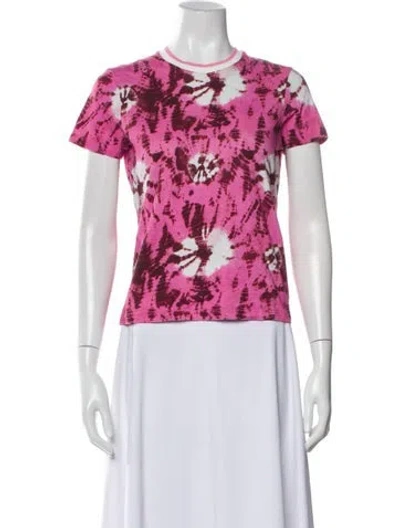 Pre-owned Zimmermann Floral Print Crew Neck T-shirt In Pink