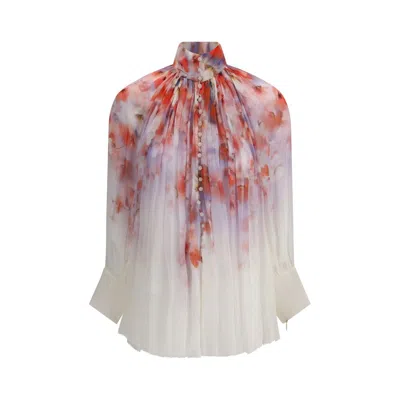ZIMMERMANN FLORAL PRINT CRUSH BLOUSE