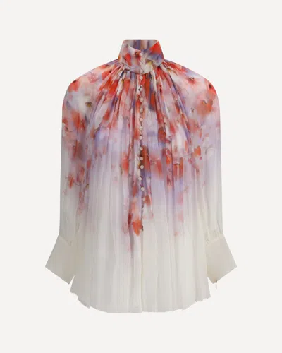 ZIMMERMANN FLORAL PRINT CRUSH BLOUSE