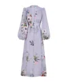 Zimmermann Everley Midi Light Blue Multicolor Dress In Gray