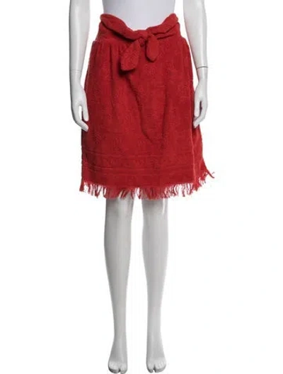 Pre-owned Zimmermann Floral Print Fringe Trim Accent Cover-up W/ Tags In Red