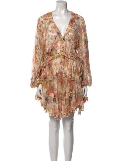 Pre-owned Zimmermann Floral Print Knee-length Dress