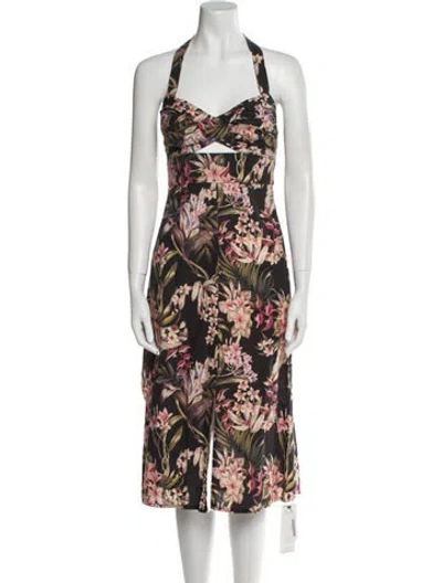 Pre-owned Zimmermann Floral Print Knee-length Dress In Blue