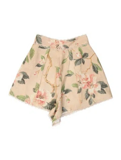 Pre-owned Zimmermann Floral Print Knee-length Shorts In Neutral