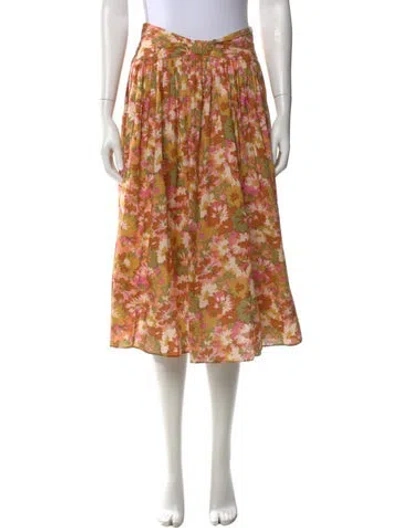 Pre-owned Zimmermann Floral Print Knee-length Skirt In Neutral