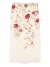 Zimmermann Cream Cascade Print Hypnotic Pencil Skirt In Multi