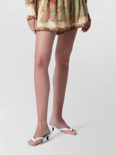 Zimmermann Floral Print Lightweight Fabric Mini Skirt In Green