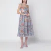 Zimmermann Womens Chambray Floral Awaken Picnic Floral Linen Midi Dress Xxs In Multi