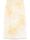 Zimmermann Women Printed Linen Crush Skirt In Yellow
