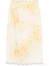 Zimmermann Women Printed Linen Crush Skirt In Yellow