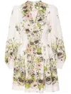 Shop Zimmermann Floral Print Linen Mini Dress